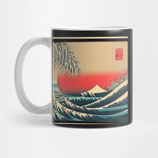 The Majestic Wave at Sunset - A Breathtaking Ukiyo-e Painting Mug